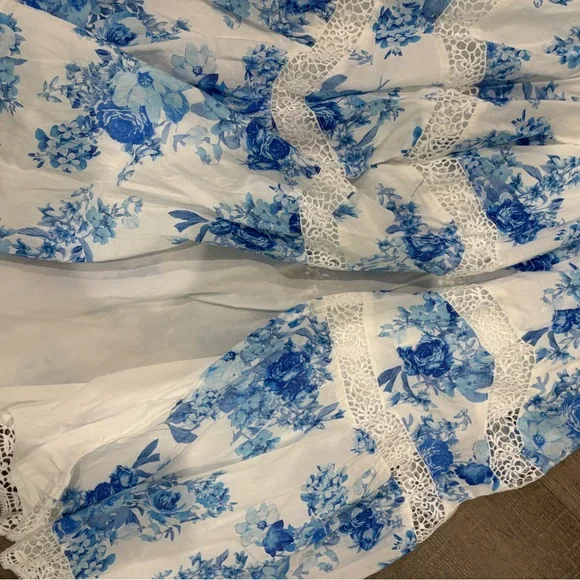 Altar'd State Blue and White Floral Skirt - Picture 7 of 9